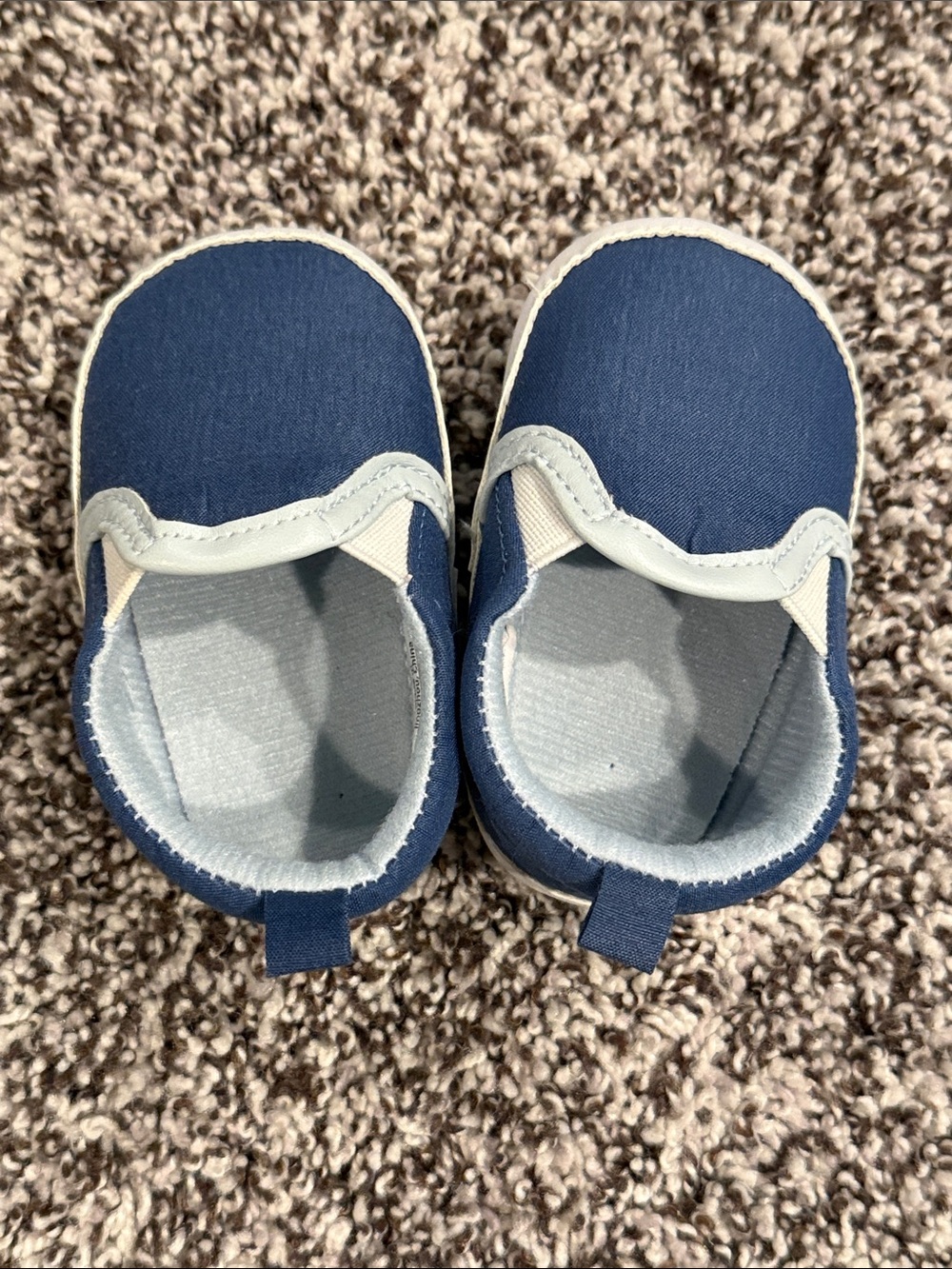 Hudson Baby Navy, Light Blue and White Slip-On Infant Shoes